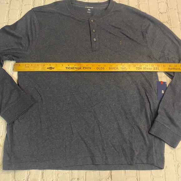 Izod men’s quarter button casual Minimalist plane‎ long sleeve 2xl shirt cotton - Picture 4 of 7